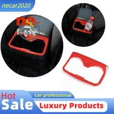 ABS Red Center Rear Cup Holder Frame Decorative Cover For T@yota T@coma 16-2022