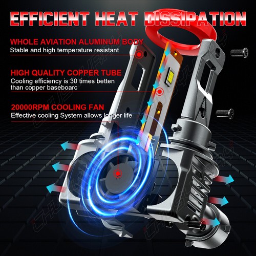 2X H11 H9 H8 LED Headlight Fog Light Bulbs for Mitsubishi Triton MR 2018-2022 - Picture 8 of 10
