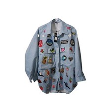 Fashion Nova Patch Me Up Shirt Dress Denim Large