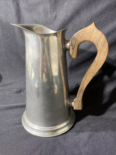 Collectible Stieff Pewter Pitcher Wooden Handle P24