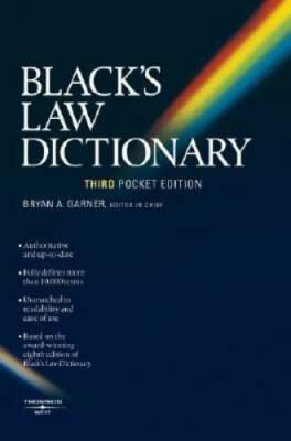Black's Law Dictionary (Pocket), 3rd Edition - Paperback - GOOD