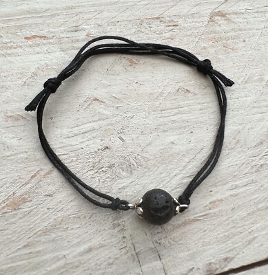 Armband Makramee Armband Surferarmband Boho Lava Perle Lavaperle schwarz NEU