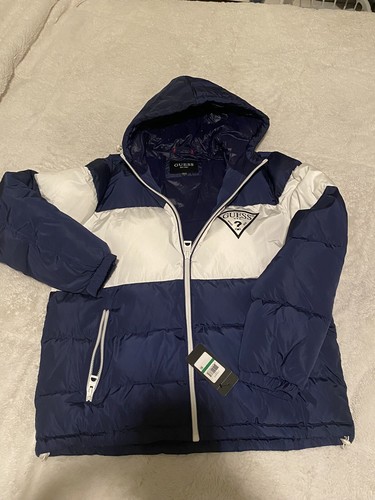 guess color block puffer jacket