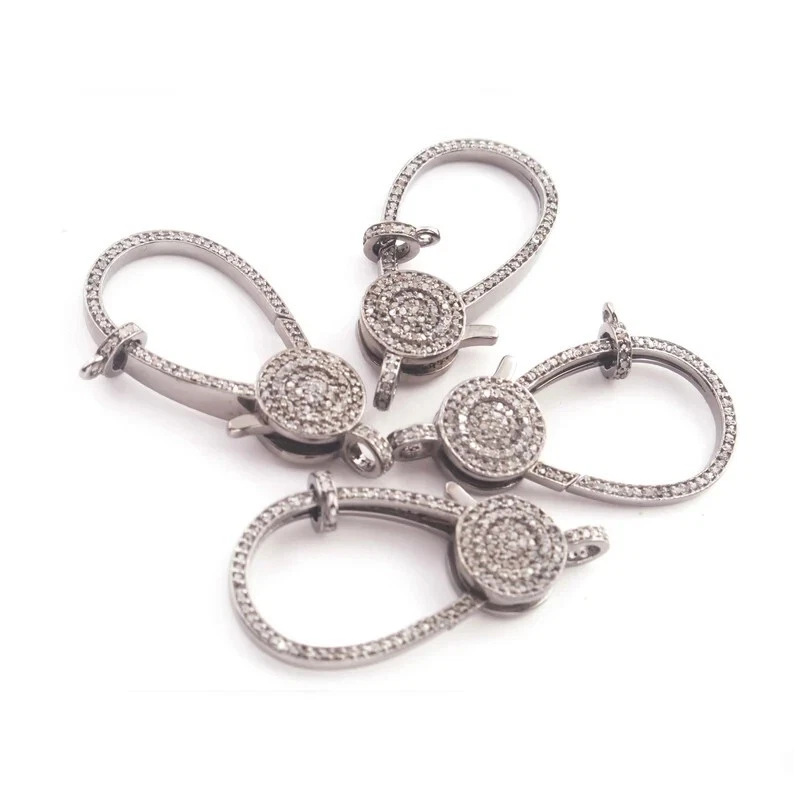 1 шт. хлопки омаров Pave Diamond, 40 мм x 19 мм, с обеих сторон Pave Diamond - Изображение 2 из 3