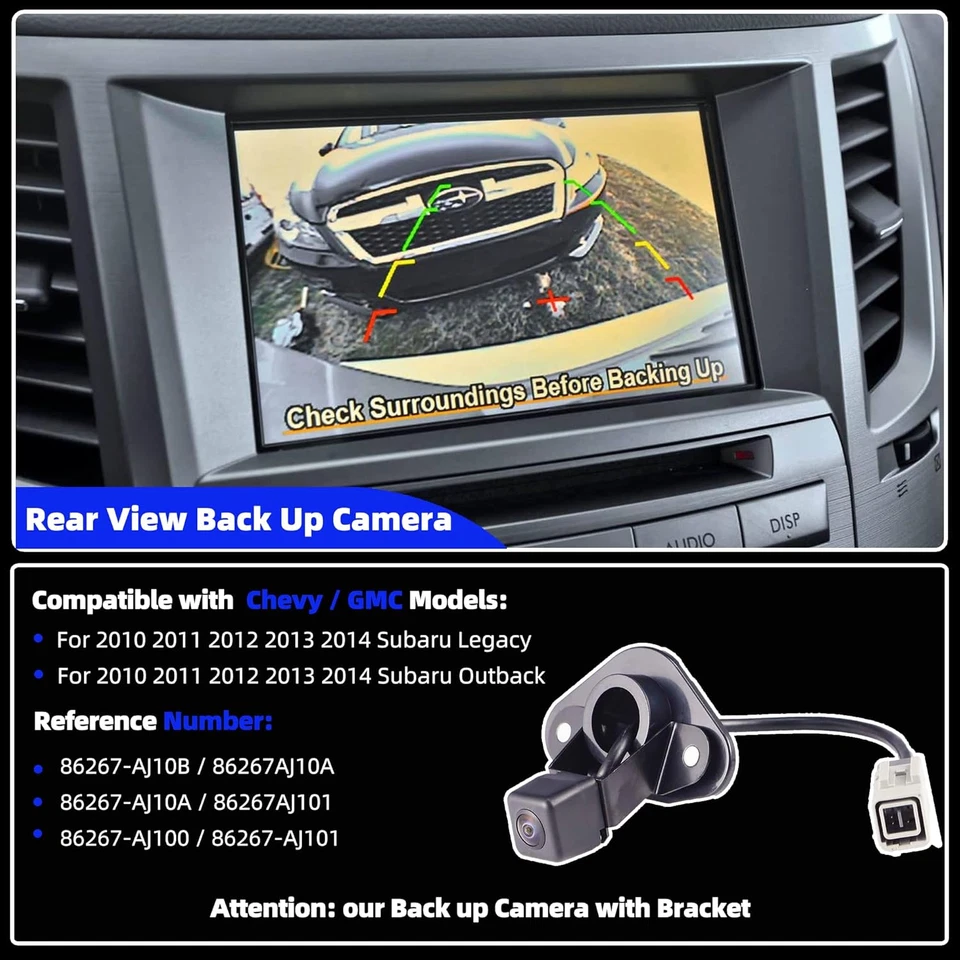 Back up Camera W/Bracket Compatible with Subaru Legacy Outback 2010 2011 2012 20 - Image 2 of 4