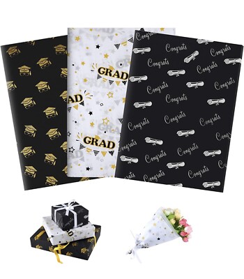 90 Blatt Geschenkpapier Abschlussfeier Seidenpapier Abschlussfeier 