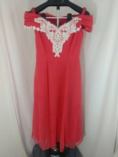 Vintage Pink/Peach Off Shoulder Sheer Dress size 8