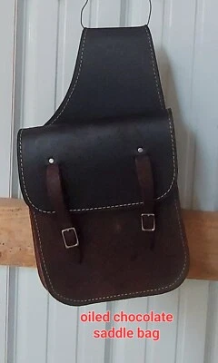 SMITH'S LEATHER GRANDVIEW, TX New Tack Saddle Bags Gun oiled chocolate leather rough out Western gift