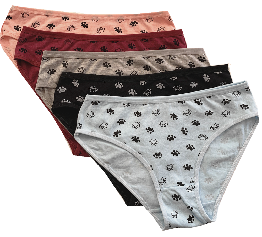 Lot 5 Women Bikini Panties Brief Floral Lace Cotton Underwear Size M L XL(#C114)