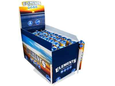 Elements | Kingsize BLAU Reispapier vorgerollt Zapfen | 3 Zapfen pro Packung
