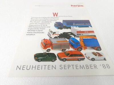 Herpa Katalog  Neuheiten September 1988