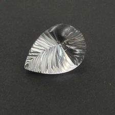 Natural Crystal Quartz Pear Buff Top Concave Cut Loose Gemstone 21x29 MM 43 CT