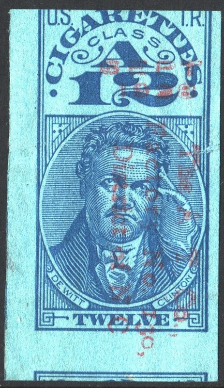 TA134b Series of 1918-20 Cigarette Revenue Stamp: 12 Cigarettes; Used