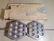 Molde de prensa de galletas 3D de tuercas de aluminio vintage para hornear galletas tuercas de hierro 2