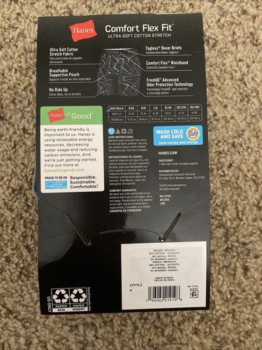 Hanes Men's Comfort Flex Support Pouch Boxer Briefs (3 Pack)L,2XL,3XL - Picture 3 of 3