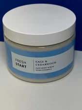 Bath & Body Works Aroma - FRESH START ~ SAGE+CEDARWOOD , Salt Body Scrub 17 oz