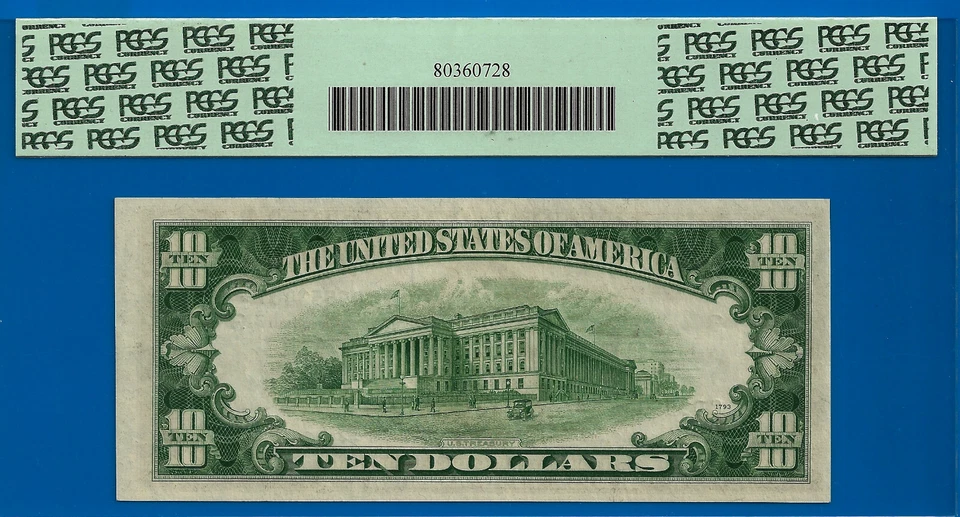 1950D $10 Federal Resrve Note PCGS 58PPQ 10 known Philadelphia star Fr 2014-C* - Image 3 of 3