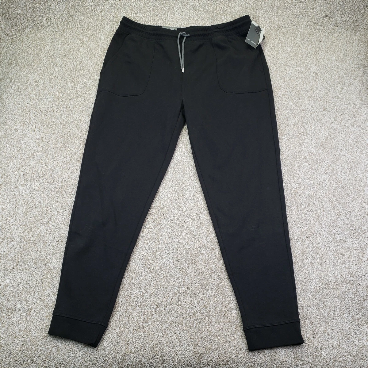 Van Heusen Innerwear Joggers, Men Black Solid Casual Jogger Pants