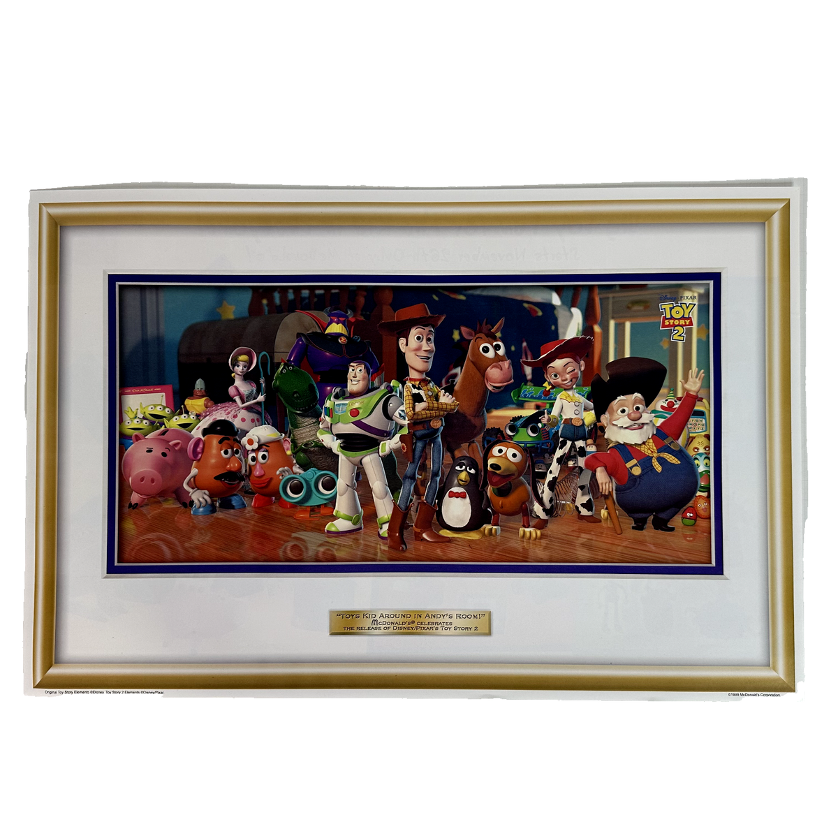 Vintage TOY STORY 2 x McDONALDS Promo Ad Movie Poster 1999 4 to