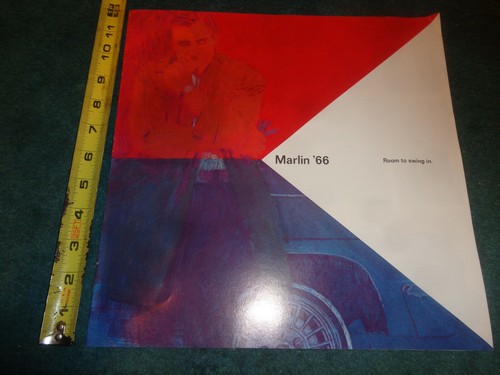 1966 AMC RAMBLER MARLIN SALES BROCHURE / ORIGINAL DEALER FOLDER