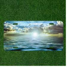 Custom Personalized License Plate Auto Tag With Stunning Ocean To Sun Light NEW