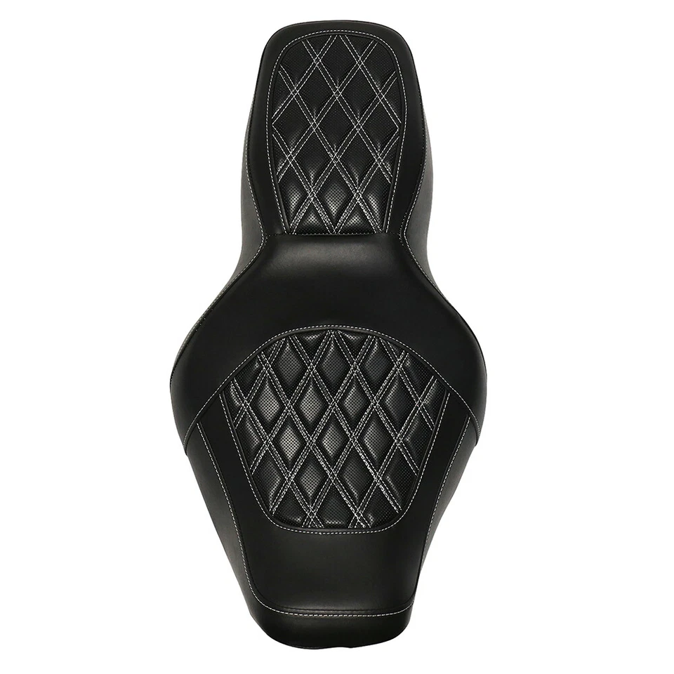 Two-UP Motocycle Seat w/ Diamond Pattern For Harley Road King Street Glide 97-06 Foto 4 de 4
