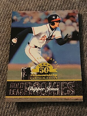 Chipper Jones 1998 Leaf FRACTAL MATRIX 50th Anniversary Curtain Calls RARE *EP1