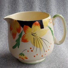 Crown Devon Art Deco Hand painted flowers Jug  10 cm tall