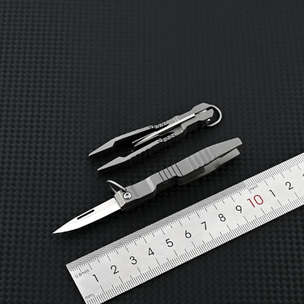 Multi-tool Folding Knife Tweezer Plier Hunting Survival Camp D2 Steel Keychain S