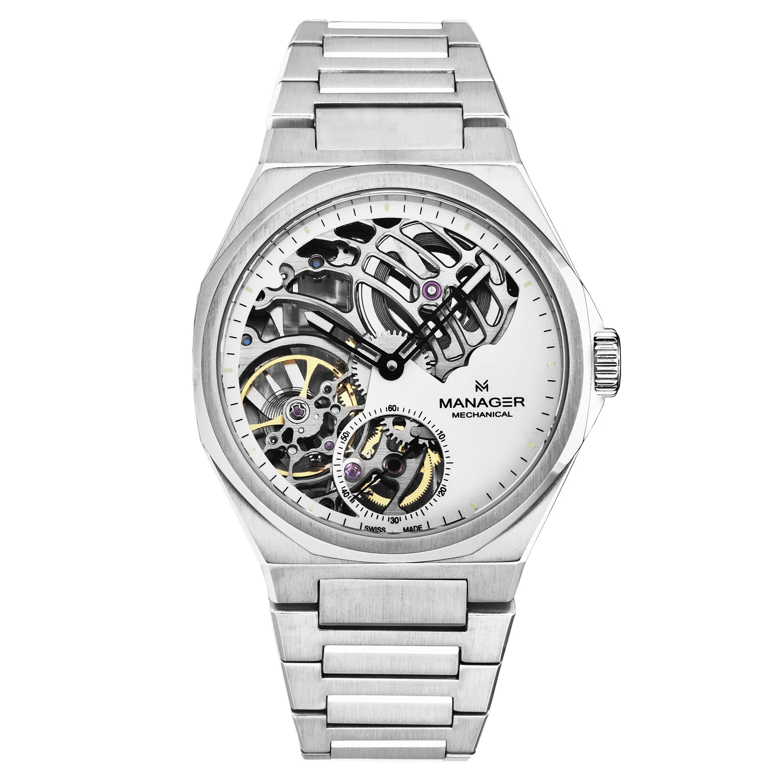 COACH Manager Uomo ""Revolution"" Quadrante Bianco Acciaio Inox Avvolgimento a Mano MAN RM 04 SM
