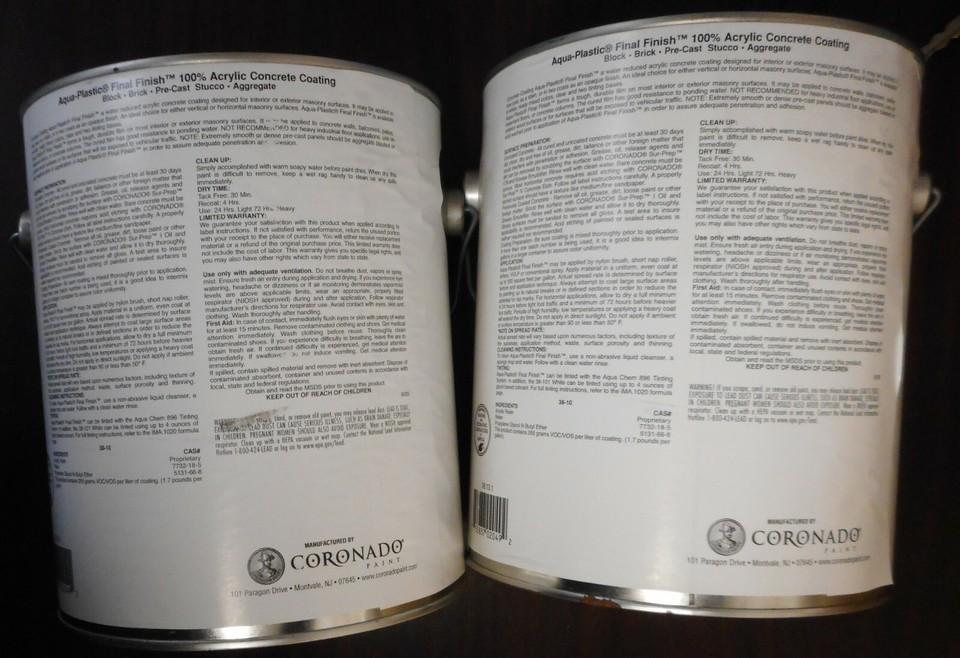 LOT OF 2 CORONADO AQUA PLASTIC FINAL FINISH COATING 3810 CLEAR 1