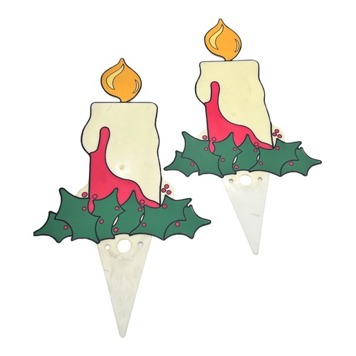 2 velas de Navidad vintage estaca 5 piezas decoraciones de césped con cables de luz y bombillas - Imagen 8 de 20