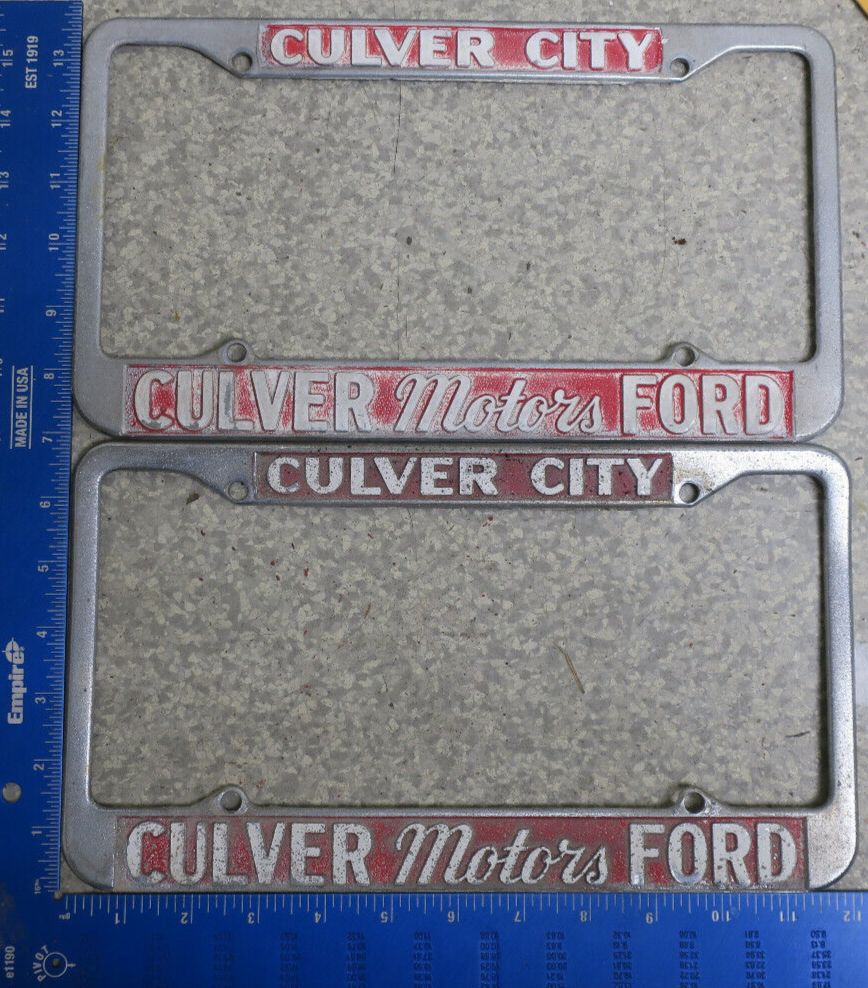 CULVER CITY MOTORS FORD CALIFORNIA CA LICENSE PLATE TAG PAIR SET FRAMES RARE eBay