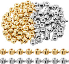 80 Pcs Gold Silver round Crimp Beads for Jewelry Making Brass Metal round Crimp-