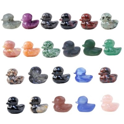 Artistic Miniature Duck Sculptures Aventurine Stone Decoration for Home and