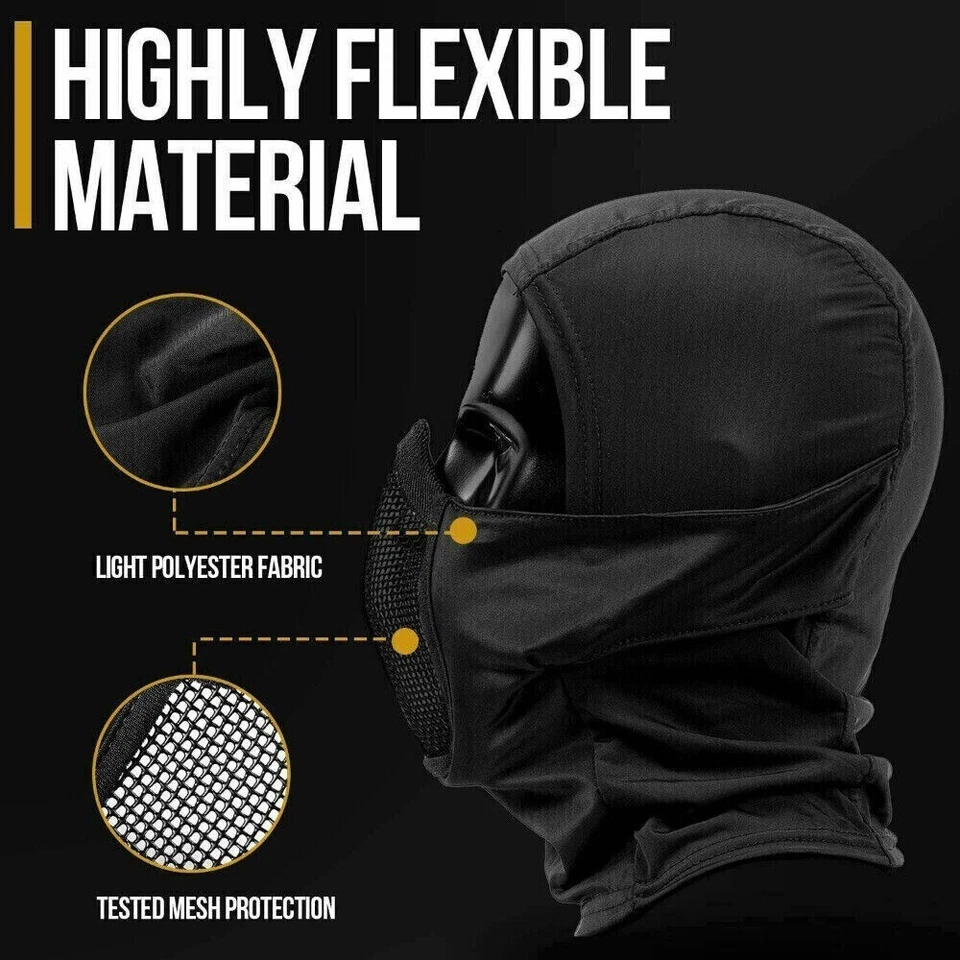 Balaclava Mesh Mask Ninja Tactical Mask with Full Face Protection for Outdoor - Image 3 of 4