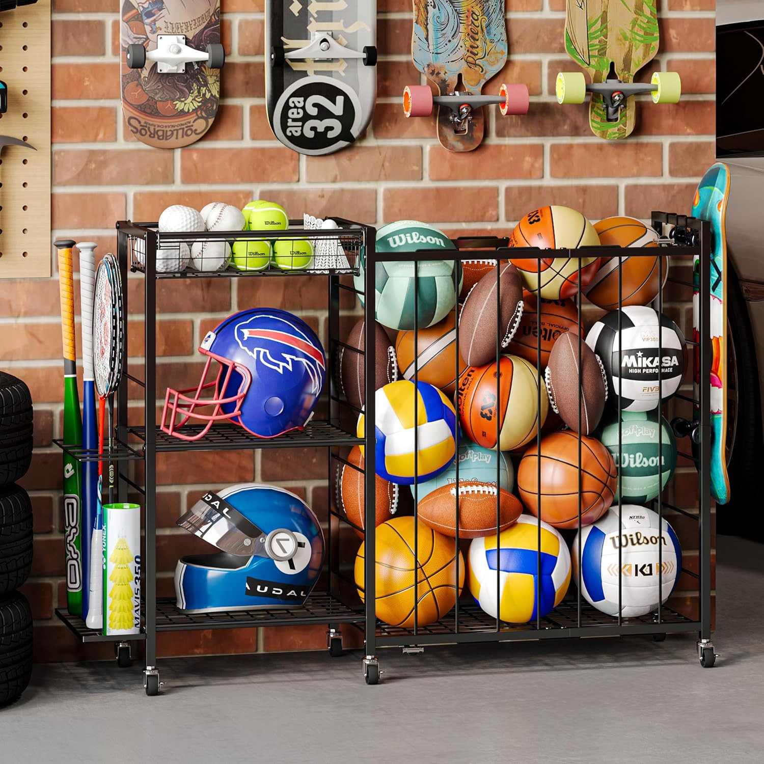Ball Storage with Elastic Rope for Sports and Outdoors, Gara