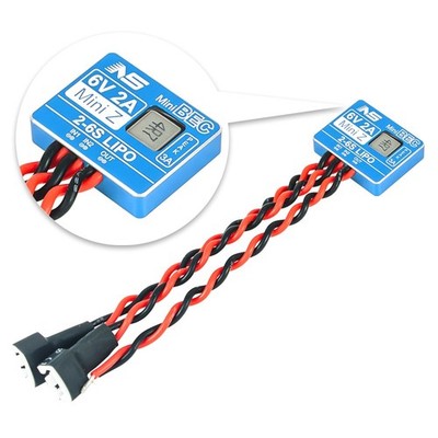 CNC Alu Super mini 2-6S Lipo 6V 2A BEC Voltage Regulator (BLUE) - Kyosho Mini-Z