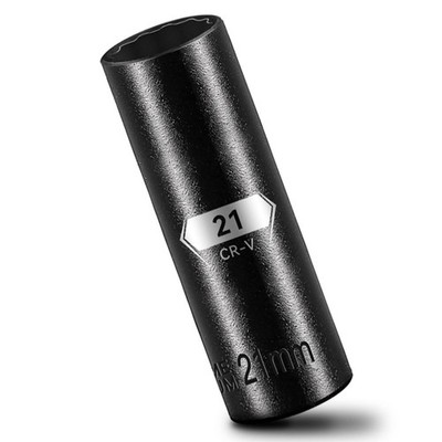 BLACKROBOT 21 mm 12-Point Deep Impact Socket, 1/2 Inch Drive, Metric, Cr-V St...