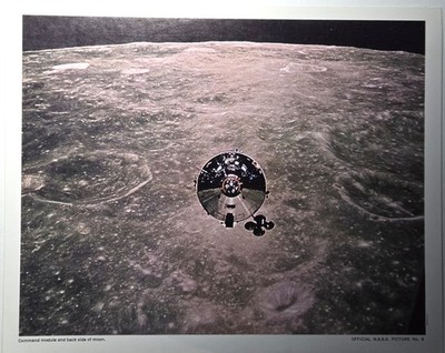 Vintage Photo Apollo 10 Command/Service Module (Charlie Brown) orbiting the Moon