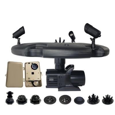 Floating Fountain, 1.5 HP Pump, 100' Cord, 12,500 GPH, Color Lights & Control