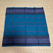 Authentic Paolo Gucci Scarf Blue Floral Retro Silk Handkerchief From Japan