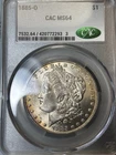 1885-O CACG MS64 Morgan Dollar, Near Gem, Wonderful Obverse Peripheral Tone, CAC