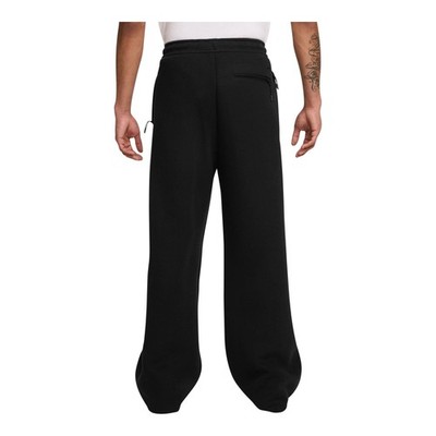 MENS NIKE TECH FLEECE LOOSE FIT OPEN HEM PANTS_BLACK/BLACK HV6541