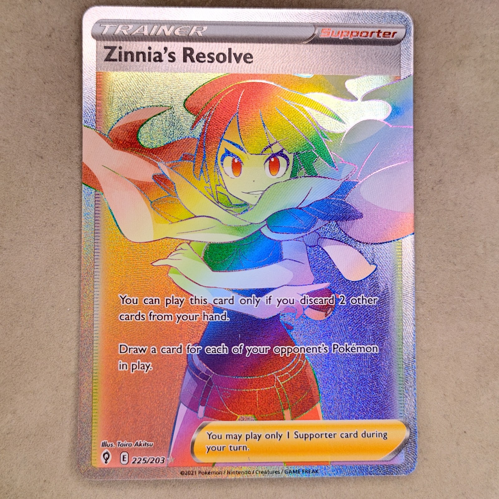 NM Near Mint Zinnia’s Resolve 225/203 Evolving Skies Rainbow Rare Holo SR (2)