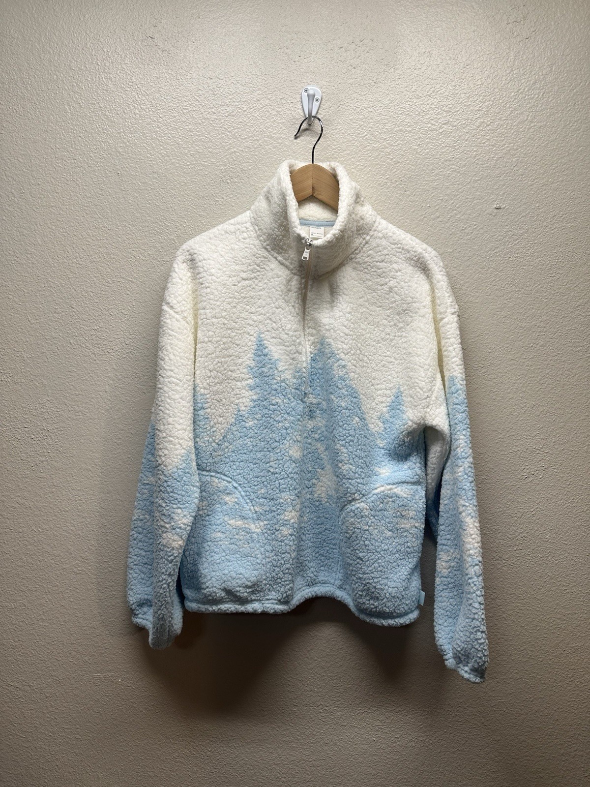 Gilly Hicks Sherpa Pullover Womens Medium Mountains Half Zip Fleece Jacket