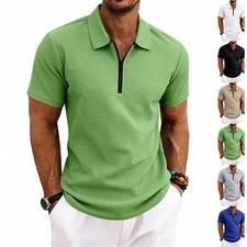 Men's Polo Shirt Casual Short Sleeve Golf Shirt Summer Vacation Beach Shirts