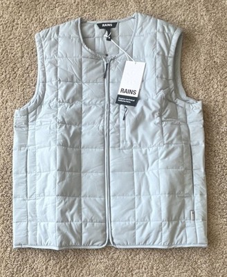 RAINS Sky Quilted Zip Vest Men's Size L Water Repellent Insulating Breathable