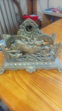Vintage B&H Brass Letter Holder 3549 7030 Hunting Dogs Chasing Buck