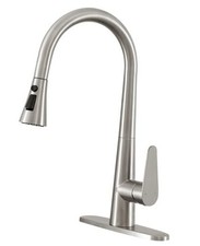 18 inch High Brushed Nickel Kitchen Faucet with Pull Brushed Nickel H18 inch 